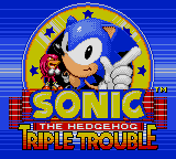 Sonic the Hedgehog: Triple Trouble title screen for Sega Game Gear